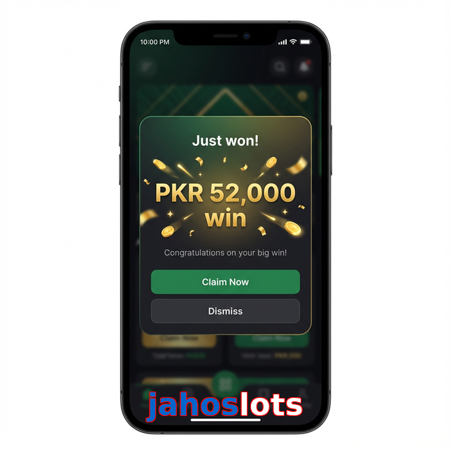 Main screen of Jahoslots win page for PK players